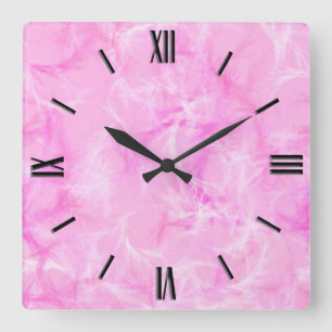 Marble swirl print - orchid pink vierkante klok