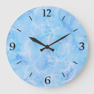 Marble swirl print - sky blue grote klok