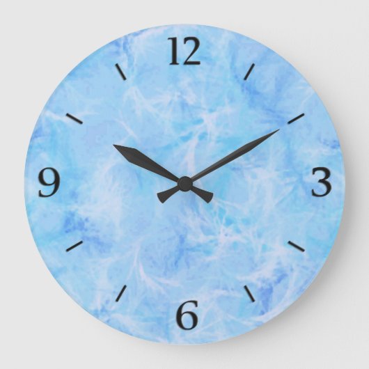 Marble swirl print - sky blue grote klok (Voorkant)
