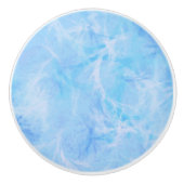 Marble swirl print - sky blue keramische knop (Voorkant)