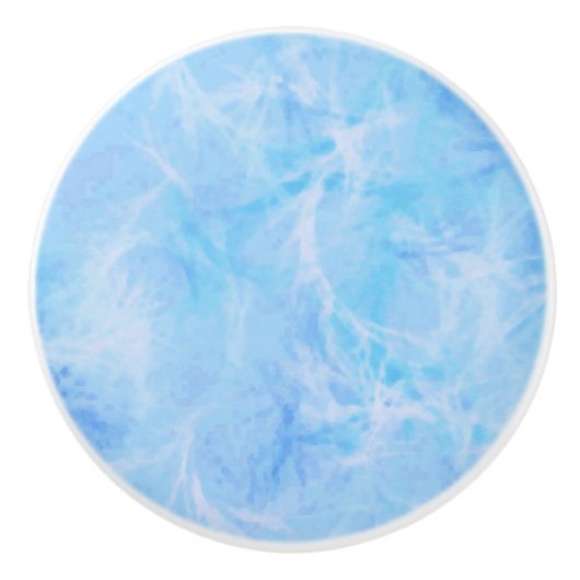 Marble swirl print - sky blue keramische knop (Voorkant)