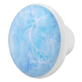 Marble swirl print - sky blue keramische knop (Rechts)