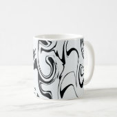 Marble Swirl Texture - Black and White Tones Koffiemok (Voorkant rechts)