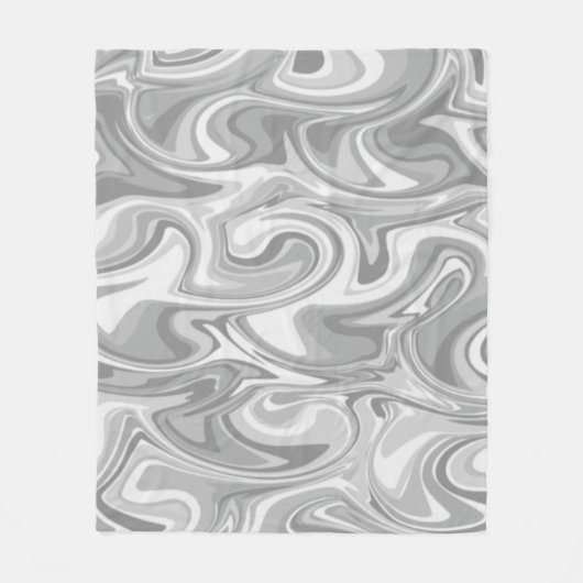 Marble Swirl Texture - Silver Tones Fleece Deken (Voorkant)