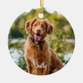 Marble Sympathpathy Dog Foto Pet Memorial Keramisch Ornament (Voorkant)