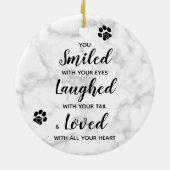 Marble Sympathpathy Dog Foto Pet Memorial Keramisch Ornament (Achterkant)