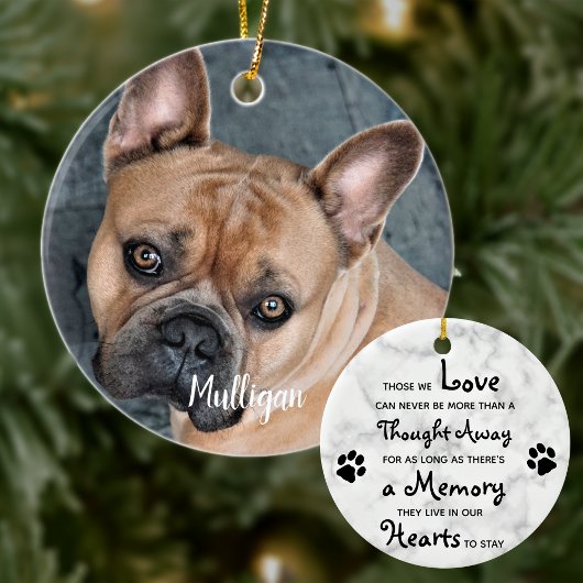 Marble Sympathpathy Quote Dog Foto Pet Memorial Keramisch Ornament
