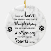 Marble Sympathpathy Quote Dog Foto Pet Memorial Keramisch Ornament (Achterkant)