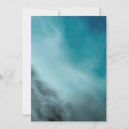 Marble Teal Modern Typography 30th Birthday Party Kaart (Achterkant)