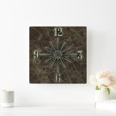 Marble Tegel Sunburst Dial Wall Clock Vierkante Klok (Huis)