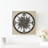Marble Tegel Sunburst Dial Wall Clock Vierkante Klok (Huis)