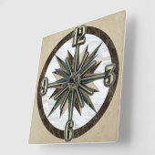 Marble Tegel Sunburst Dial Wall Clock Vierkante Klok (Hoek)