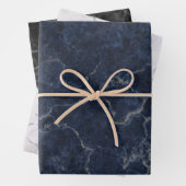 Marble Textern Pattern Blue White Black Inpakpapier Vel (In situ)