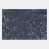 Marble Textern Pattern Blue White Black Inpakpapier Vel (Voorkant)