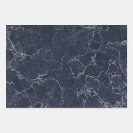 Marble Textern Pattern Blue White Black Inpakpapier Vel (Voorkant)