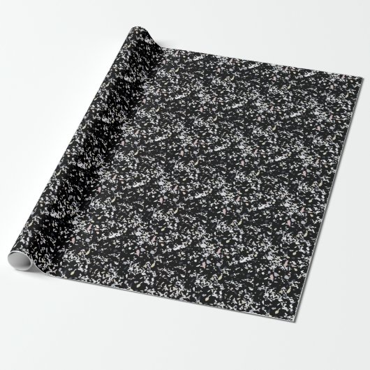 Marble Texture Black Cadeaupapier (Uitgerold)