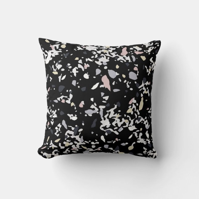 Marble Texture Black Kussen (Voorkant)