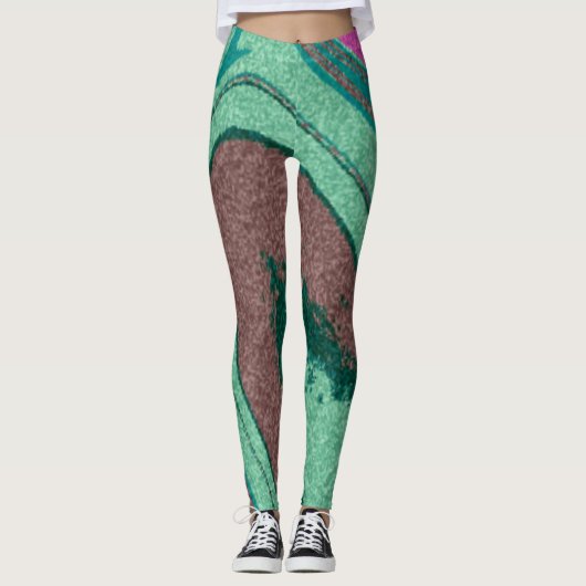 Marble Texture Colorful Leggings (Voorkant)