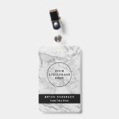 Marble Texture Company Custom Name Badge (Voorkant met clip)