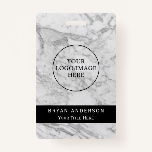 Marble Texture Company Custom Name Badge (Voorkant)