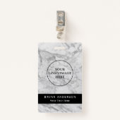 Marble Texture Company Custom Name Badge (Voorkant met clip)