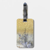 Marble Texture, Glitter Ombre - Personalized Bagagelabel (Achterkant verticaal)