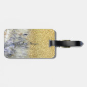 Marble Texture, Glitter Ombre - Personalized Bagagelabel (Achterkant horizontaal)
