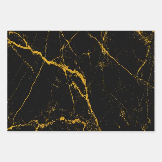 Marble Texture Gold Veins Wrapping Paper Sheets (Voorkant)