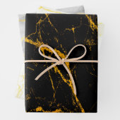 Marble Texture Gold Veins Wrapping Paper Sheets (In situ)