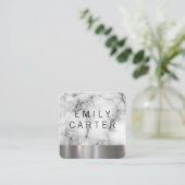 Marble Texture | Metalen sierstrip Vierkante Visitekaartje (Staand voorkant)