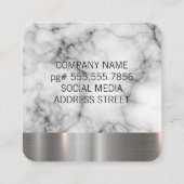 Marble Texture | Metalen sierstrip Vierkante Visitekaartje (Achterkant)