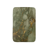 Marble Texture Olive Green Faux Gold Foil Badmat (Voorkant Verticaal)
