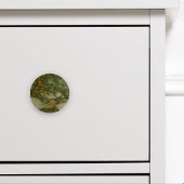 Marble Texture Olive Green Faux Gold Foil Keramische Knop