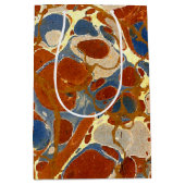 Marble Texture Pattern | Blauw-roodkremgeel Medium Cadeauzakje (Voorkant)