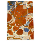 Marble Texture Pattern | Blauw-roodkremgeel Medium Cadeauzakje (Achterkant)