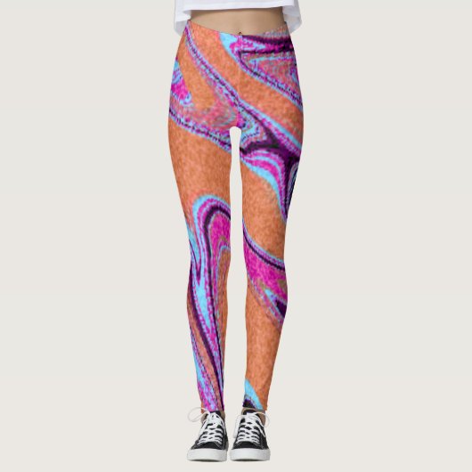 Marble Texture Pattern Colorful Cute Leggings (Voorkant)