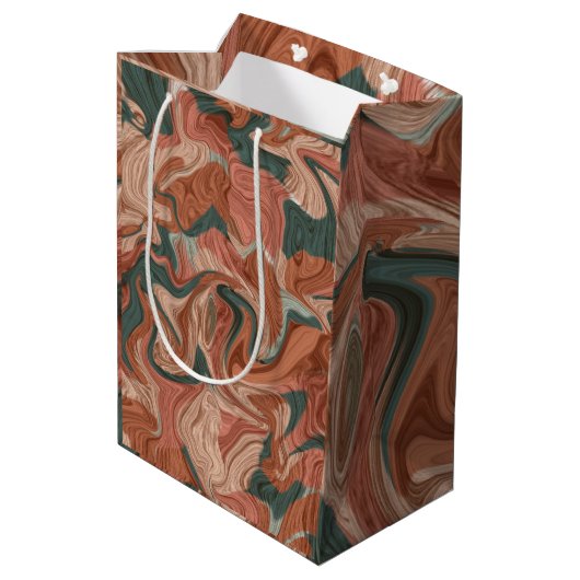 Marble Texture Pattern Medium Cadeauzakje (Achterkant Gekanteld)