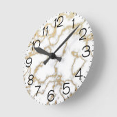 Marble Texture White Gold Modern Luxury Minimum Ronde Klok (Hoek)