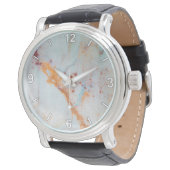 Marble Texture Wrist Watch Modern Minimal Style Horloge (Gekanteld)