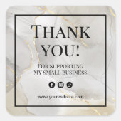 Marble Thank You Business Sticker (Voorkant)