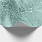 Marble Tiffany Aqua Pastel Stone Abstract Metallic Cadeaupapier (Hoek)