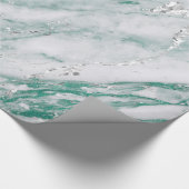 Marble Tiffany Silver Grey Blauwgroen Green Stone  Cadeaupapier (Hoek)