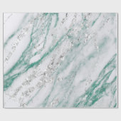 Marble Tiffany Silver Grey Blauwgroen Green Stone  Cadeaupapier (Vlak)