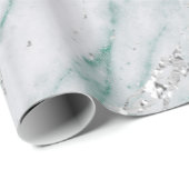 Marble Tiffany Silver Grey Blauwgroen Green Stone  Cadeaupapier (Rol Hoek)