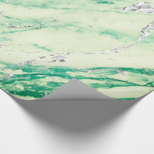 Marble Tiffany Silver Grey Mint Stone Pastel Cadeaupapier (Hoek)