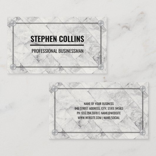 Marble Tiles | Metaalschroeven Visitekaartje (Voorkant / Achterkant)