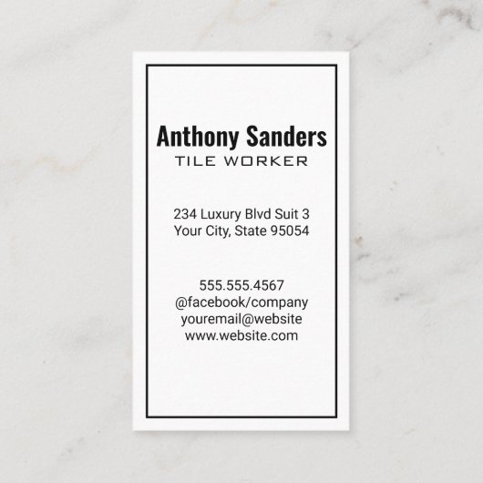 Marble Tiling Brick | Monogram Visitekaartje (Achterkant)