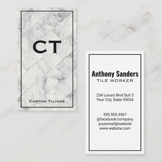 Marble Tiling Brick | Monogram Visitekaartje (Voorkant / Achterkant)