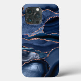 Marble Trendy Navy Blue Agate Geode Case-Mate iPhone Case