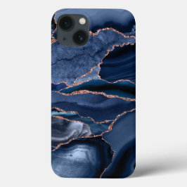 Marble Trendy Navy Blue Agate Geode Case-Mate iPhone Case